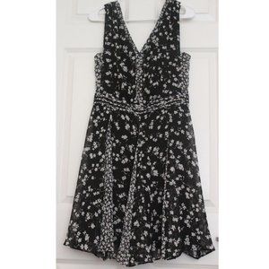 Simply Vera By Vera Wang Floral Mini Dress Black Summer Casual Gothic Sz S